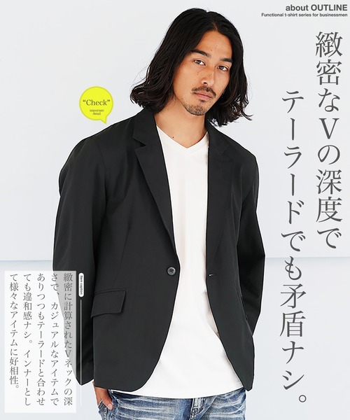 jiggys shop(ジギーズショップ)の「ルーズフィットVネック長袖ロンTカットソー(Tシャツ/カットソー・メンズ・ブラウン系その他/ブラック/パープル系その他/ホワイト/ブルー系その他/マスタード・X-LARGE/MEDIUM/LARGE)」の17枚目の写真