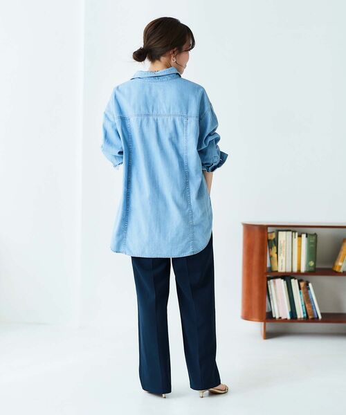 le.coeur blanc(ルクールブラン)の「【飯豊まりえさん着用】ダブルクロスストレートイージーパンツ(その他パンツ・レディース・ブラック/グレイッシュベージュ/ネイビー/ベージュ/ライトベージュ・36/38)」の12枚目の写真