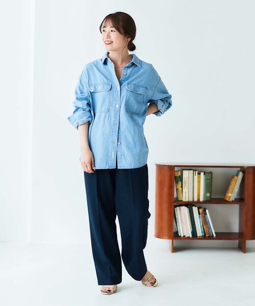 le.coeur blanc(ルクールブラン)の「【飯豊まりえさん着用】ダブルクロスストレートイージーパンツ(その他パンツ・レディース・ブラック/グレイッシュベージュ/ネイビー/ベージュ/ライトベージュ・36/38)」の13枚目の写真