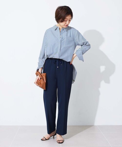 le.coeur blanc(ルクールブラン)の「【飯豊まりえさん着用】ダブルクロスストレートイージーパンツ(その他パンツ・レディース・ブラック/グレイッシュベージュ/ネイビー/ベージュ/ライトベージュ・36/38)」の21枚目の写真