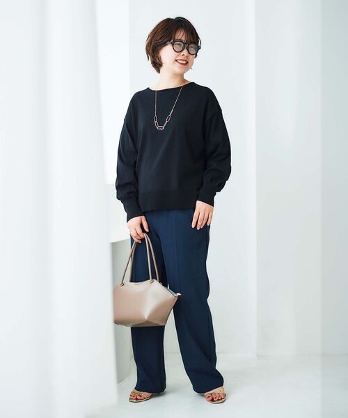 le.coeur blanc(ルクールブラン)の「【飯豊まりえさん着用】ダブルクロスストレートイージーパンツ(その他パンツ・レディース・ブラック/グレイッシュベージュ/ネイビー/ベージュ/ライトベージュ・36/38)」の22枚目の写真