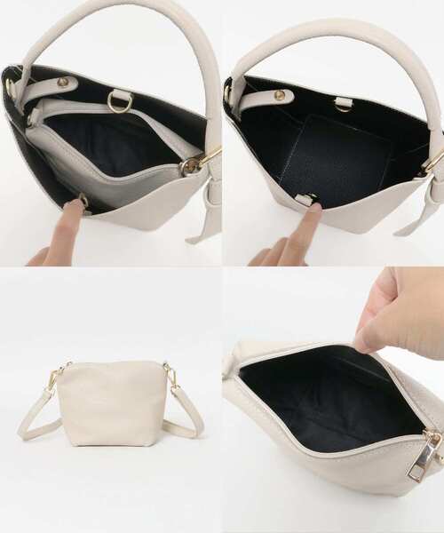 AULENTTI（オウレンティ）の「AULENTTI　2WAYスクエアショルダーバッグ（ショルダーバッグ・レディース・ブラック/ベージュ・ONE）」の13枚目の写真