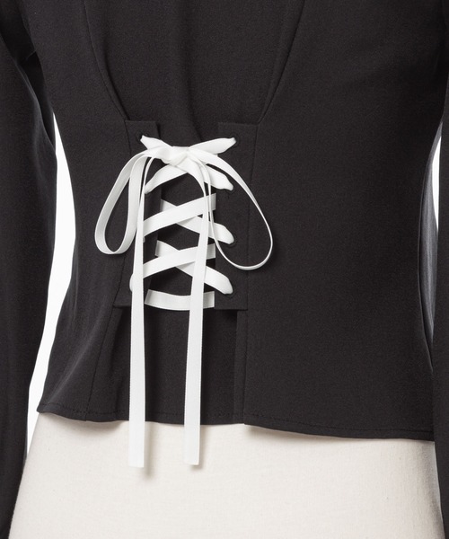 DearMyLove（ディアマイラブ）の「スタッズレースブレードブラウス（シャツ/ブラウス・レディース・ボルドー/ブラック/ホワイト/ブラック×ホワイト・3L/LL/LARGE/MEDIUM）」の13枚目の写真