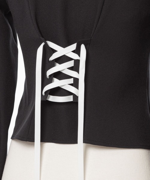 DearMyLove（ディアマイラブ）の「スタッズレースブレードブラウス（シャツ/ブラウス・レディース・ボルドー/ブラック/ホワイト/ブラック×ホワイト・3L/LL/LARGE/MEDIUM）」の14枚目の写真