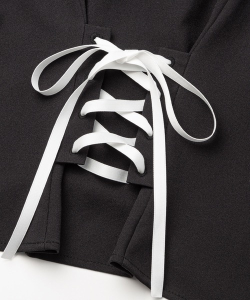 DearMyLove（ディアマイラブ）の「スタッズレースブレードブラウス（シャツ/ブラウス・レディース・ボルドー/ブラック/ホワイト/ブラック×ホワイト・3L/LL/LARGE/MEDIUM）」の5枚目の写真