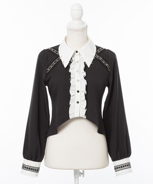 DearMyLove（ディアマイラブ）の「スタッズレースブレードブラウス（シャツ/ブラウス・レディース・ボルドー/ブラック/ホワイト/ブラック×ホワイト・3L/LL/LARGE/MEDIUM）」の18枚目の写真