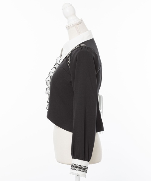 DearMyLove（ディアマイラブ）の「スタッズレースブレードブラウス（シャツ/ブラウス・レディース・ボルドー/ブラック/ホワイト/ブラック×ホワイト・3L/LL/LARGE/MEDIUM）」の15枚目の写真