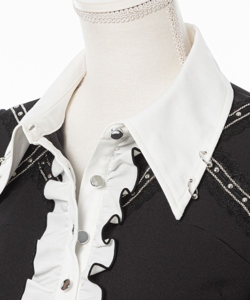 DearMyLove（ディアマイラブ）の「スタッズレースブレードブラウス（シャツ/ブラウス・レディース・ボルドー/ブラック/ホワイト/ブラック×ホワイト・3L/LL/LARGE/MEDIUM）」の17枚目の写真