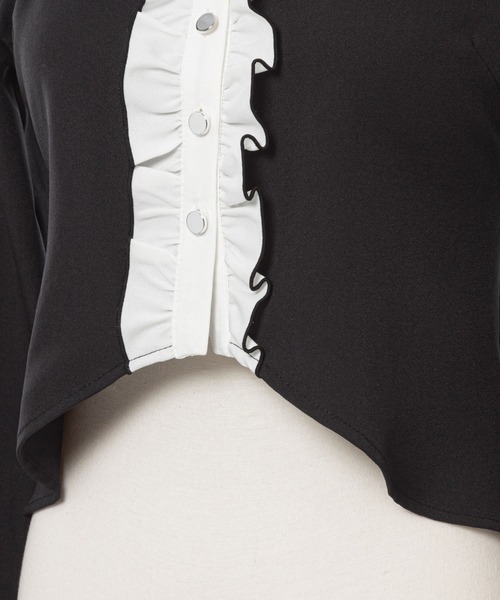 DearMyLove（ディアマイラブ）の「スタッズレースブレードブラウス（シャツ/ブラウス・レディース・ボルドー/ブラック/ホワイト/ブラック×ホワイト・3L/LL/LARGE/MEDIUM）」の7枚目の写真