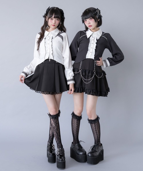 DearMyLove（ディアマイラブ）の「スタッズレースブレードブラウス（シャツ/ブラウス・レディース・ボルドー/ブラック/ホワイト/ブラック×ホワイト・3L/LL/LARGE/MEDIUM）」の20枚目の写真