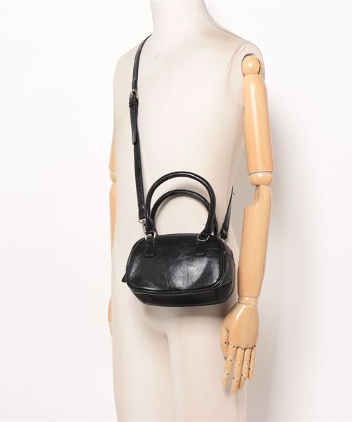 セール】レトロ丸型 2way PUミニハンドバッグ ショルダーバッグ