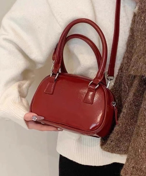 セール】レトロ丸型 2way PUミニハンドバッグ ショルダーバッグ