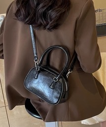 Ritzy | レトロ丸型 2way PUミニハンドバッグ ショルダーバッグ(ハンドバッグ)