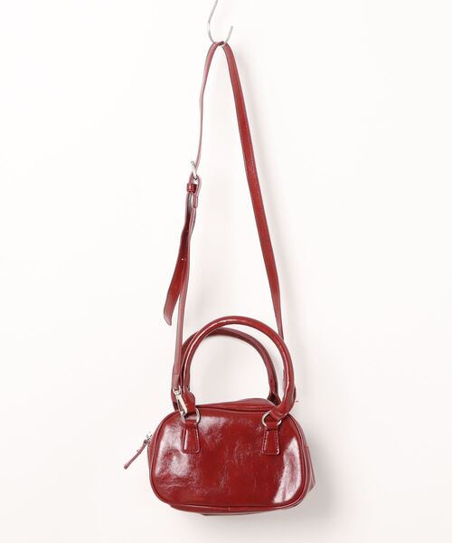 Ritzy（リッツィー）の「レトロ丸型 2way PUミニハンドバッグ ショルダーバッグ（ハンドバッグ・レディース・ダークブラウン/シルバー/ブラック/ワイン・FREE）」の6枚目の写真