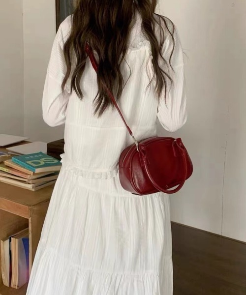 Ritzy（リッツィー）の「レトロ丸型 2way PUミニハンドバッグ ショルダーバッグ（ハンドバッグ・レディース・ダークブラウン/シルバー/ブラック/ワイン・FREE）」の14枚目の写真