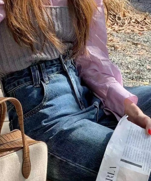 【セール】デニムストレートパンツ（デニムパンツ）｜deux amour（ドゥーザムール）