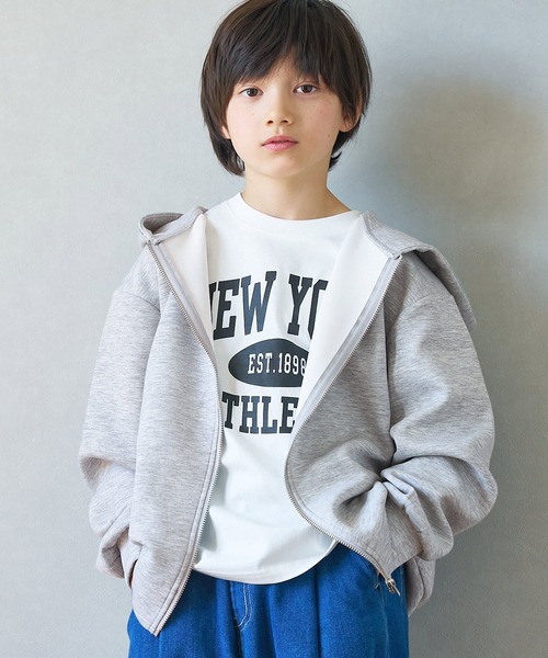 coca(coca)(コカ)の「キッズ ソフトスウェットジップアップパーカー(パーカー・キッズ・ブラック/グレー・120/130/140/150)」の2枚目の写真
