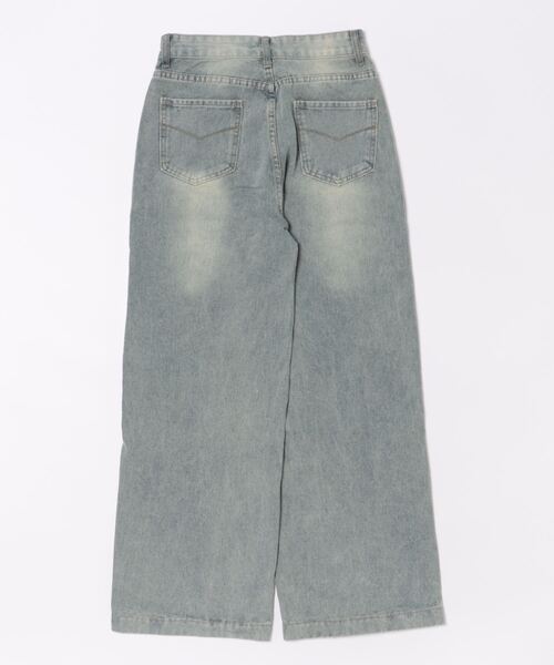 Mayree（メイリー）の「【Mayree】ウォッシュ ワイド デニムパンツ（デニムパンツ・レディース・ブルー・SMALL/MEDIUM/LARGE）」の2枚目の写真