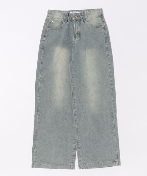 Mayree（メイリー）の「【Mayree】ウォッシュ ワイド デニムパンツ（デニムパンツ・レディース・ブルー・SMALL/MEDIUM/LARGE）」の3枚目の写真