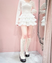 lilLilly バイカラー サテン プリーツ トップス ピンク ホワイト lilLilly バイカラー サテン プリーツ トップス ピンク ホワイト