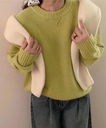 クルーネックニット