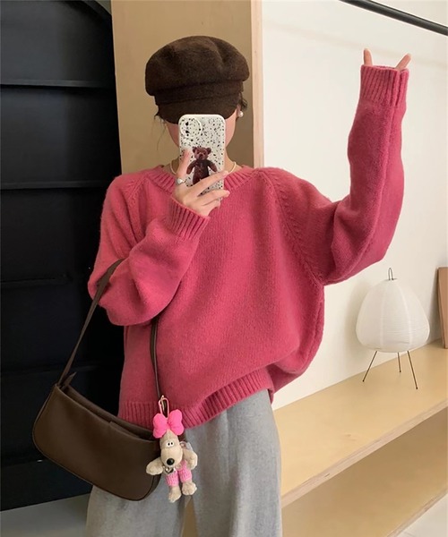 Girly Doll(ガーリードール)の「クルーネックニット(ニット/セーター・レディース・ライトピンク/ピンク系その他/オフホワイト/イエロー/ブルー・F)」の10枚目の写真