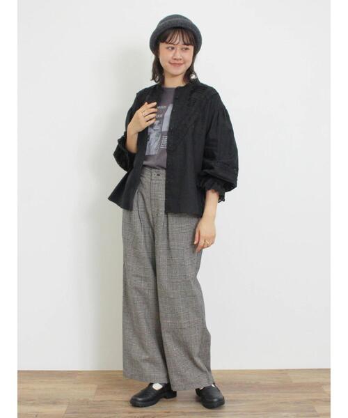 Samansa Mos2（サマンサ モスモス）の「ネコ転写プリントカットソー（Tシャツ/カットソー・レディース・オフホワイト/チャコールグレー/グレー・F）」の7枚目の写真