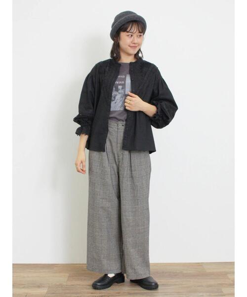 Samansa Mos2（サマンサ モスモス）の「ネコ転写プリントカットソー（Tシャツ/カットソー・レディース・オフホワイト/チャコールグレー/グレー・F）」の8枚目の写真