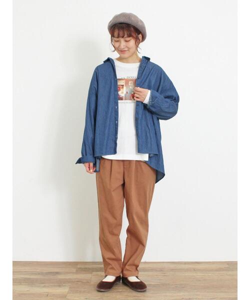 Samansa Mos2（サマンサ モスモス）の「ネコ転写プリントカットソー（Tシャツ/カットソー・レディース・オフホワイト/チャコールグレー/グレー・F）」の11枚目の写真