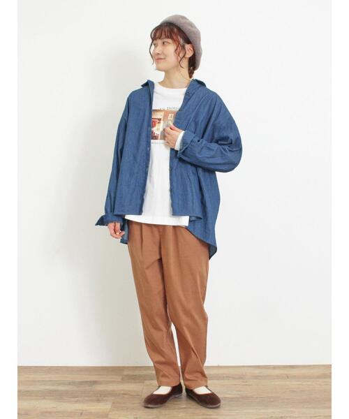 Samansa Mos2（サマンサ モスモス）の「ネコ転写プリントカットソー（Tシャツ/カットソー・レディース・オフホワイト/チャコールグレー/グレー・F）」の12枚目の写真