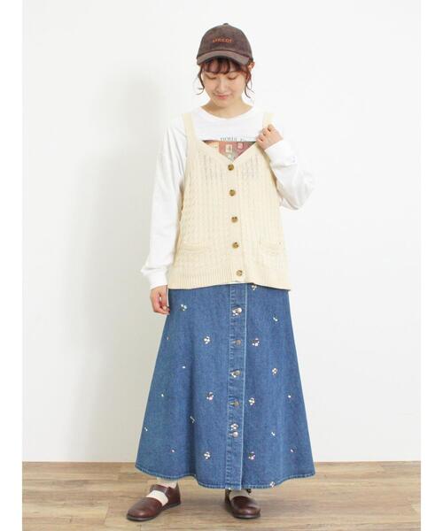 Samansa Mos2（サマンサ モスモス）の「ネコ転写プリントカットソー（Tシャツ/カットソー・レディース・オフホワイト/チャコールグレー/グレー・F）」の16枚目の写真