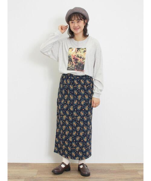 Samansa Mos2（サマンサ モスモス）の「ネコ転写プリントカットソー（Tシャツ/カットソー・レディース・オフホワイト/チャコールグレー/グレー・F）」の20枚目の写真