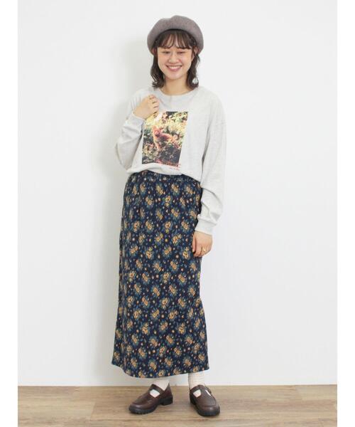 Samansa Mos2（サマンサ モスモス）の「ネコ転写プリントカットソー（Tシャツ/カットソー・レディース・オフホワイト/チャコールグレー/グレー・F）」の21枚目の写真