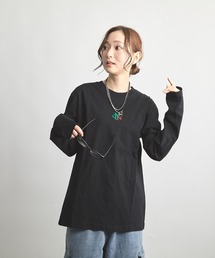 ヘヴィウェイト天竺 刺繍 長袖 クルーネック