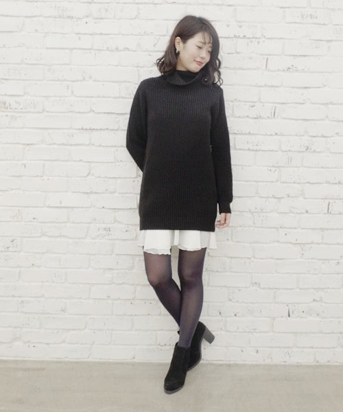 Chico（チコ）の「オフタートルニットアンサンブルワンピース（ワンピース・レディース・アイボリー/ブラック/ベージュ・FREE）」の16枚目の写真