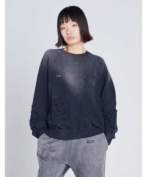 Little sunny bite(リトルサニーバイト)の「【Little sunny bite(リトルサニーバイト)】gradation sweat top(スウェット・レディース・グリーン/ベージュ/ブラック・MEDIUM/SMALL)」の2枚目の写真