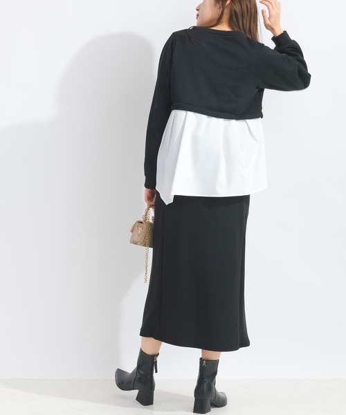 PICCIN（ピッチン）の「【WEB限定】レイヤード風プルオーバー（スウェット・レディース・ライトグレー/ブラック/オフホワイト・M/L）」の17枚目の写真