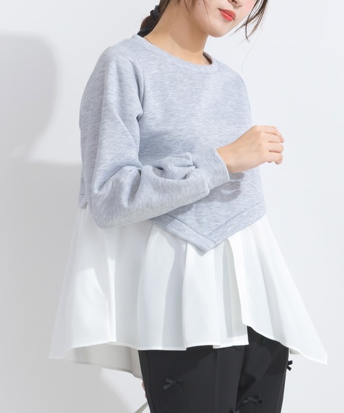 PICCIN（ピッチン）の「【WEB限定】レイヤード風プルオーバー（スウェット・レディース・ライトグレー/ブラック/オフホワイト・M/L）」の21枚目の写真