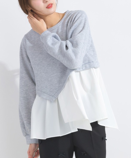 PICCIN（ピッチン）の「【WEB限定】レイヤード風プルオーバー（スウェット・レディース・ライトグレー/ブラック/オフホワイト・M/L）」の20枚目の写真