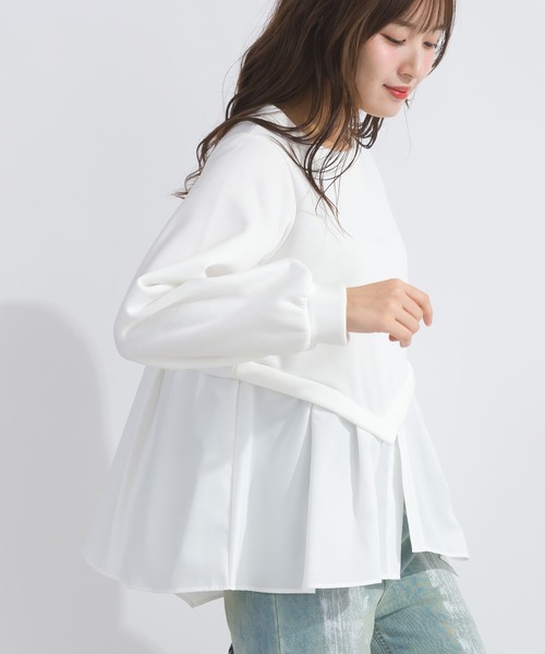 PICCIN（ピッチン）の「【WEB限定】レイヤード風プルオーバー（スウェット・レディース・ライトグレー/ブラック/オフホワイト・M/L）」の5枚目の写真