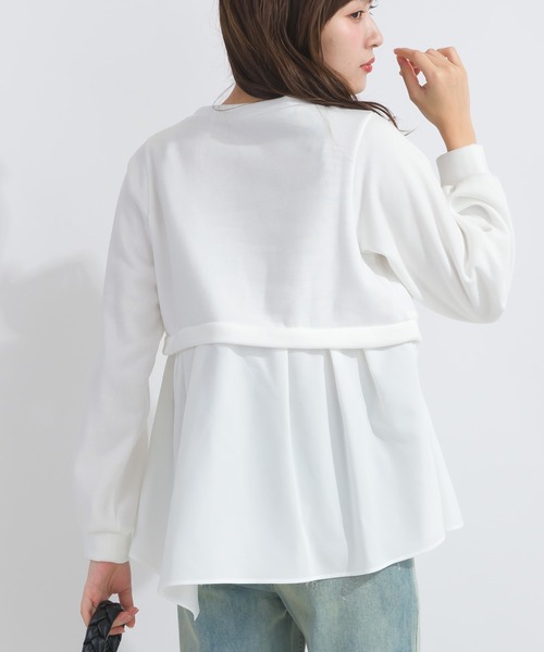 PICCIN（ピッチン）の「【WEB限定】レイヤード風プルオーバー（スウェット・レディース・ライトグレー/ブラック/オフホワイト・M/L）」の6枚目の写真