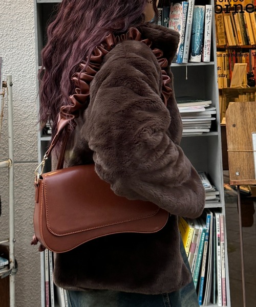 efill（エフィル）の「フェイク ファージャケット ファーコート（ブルゾン・レディース・ブラウン/カーキ・FREE）」の14枚目の写真