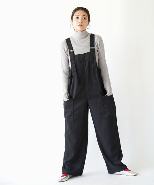 e-zakkamania stores(イーザッカマニアストアーズ)の「フルーエントカルゼ オールインワン(サロペット/オーバーオール・レディース・ブラック/カーキ・M)」の6枚目の写真