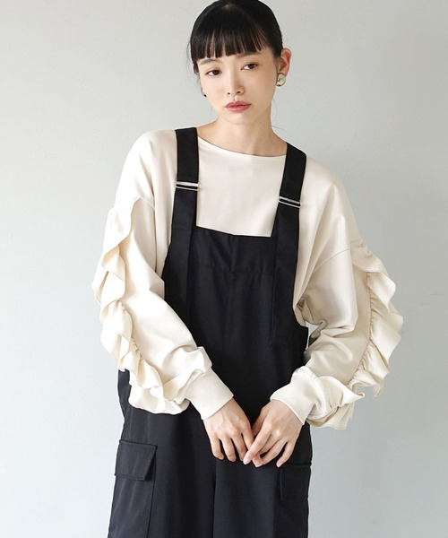 e-zakkamania stores(イーザッカマニアストアーズ)の「フルーエントカルゼ オールインワン(サロペット/オーバーオール・レディース・ブラック/カーキ・M)」の8枚目の写真