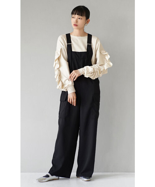 e-zakkamania stores(イーザッカマニアストアーズ)の「フルーエントカルゼ オールインワン(サロペット/オーバーオール・レディース・ブラック/カーキ・M)」の9枚目の写真