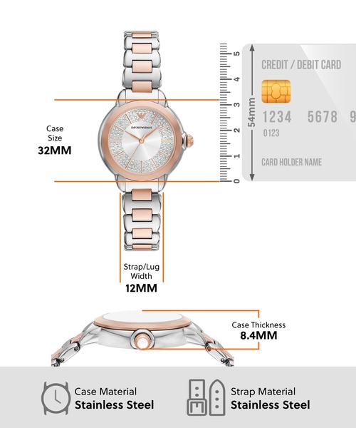 EMPORIO ARMANI(エンポリオアルマーニ)の「エンポリオ・アルマーニ 腕時計 レディース アナログ ステンレス AR11643(アナログ腕時計・レディース・マルチ・FREE)」の5枚目の写真