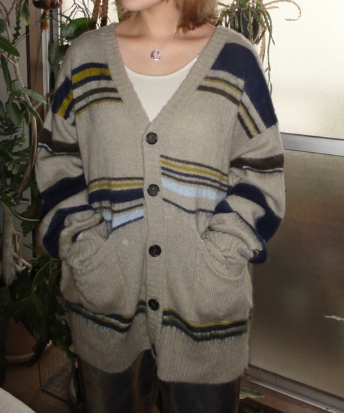 shesame(シーセム)の「mulch border cardigan(カーディガン/ボレロ・レディース・ネイビー/グレー・MEDIUM/LARGE)」の9枚目の写真