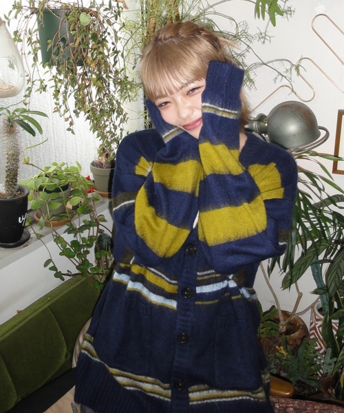 shesame(シーセム)の「mulch border cardigan(カーディガン/ボレロ・レディース・ネイビー/グレー・MEDIUM/LARGE)」の10枚目の写真