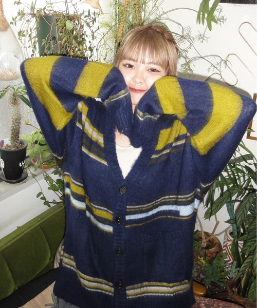 shesame(シーセム)の「mulch border cardigan(カーディガン/ボレロ・レディース・ネイビー/グレー・MEDIUM/LARGE)」の11枚目の写真