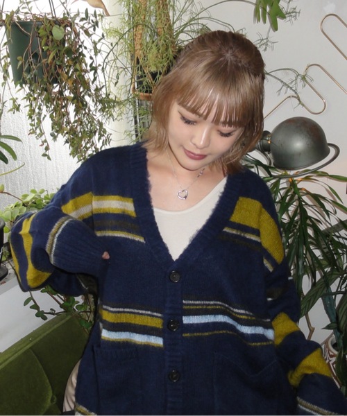 shesame(シーセム)の「mulch border cardigan(カーディガン/ボレロ・レディース・ネイビー/グレー・MEDIUM/LARGE)」の7枚目の写真